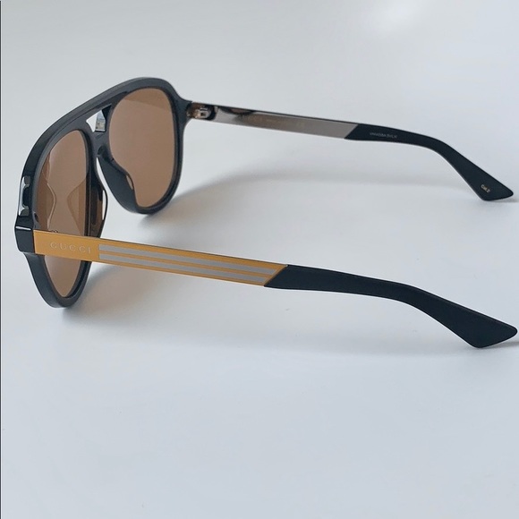 Gucci Sunglasses GG0688S 005 Black/Yellow/Brown - Picture 6 of 9